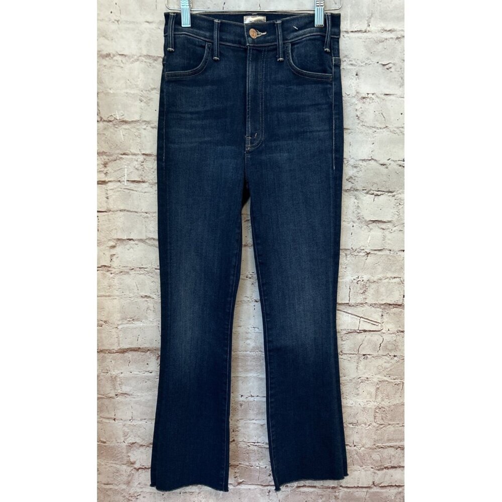Mother Jeans The Hustler Ankle Fray Home Movies Wash Denim Raw Hem Size 25